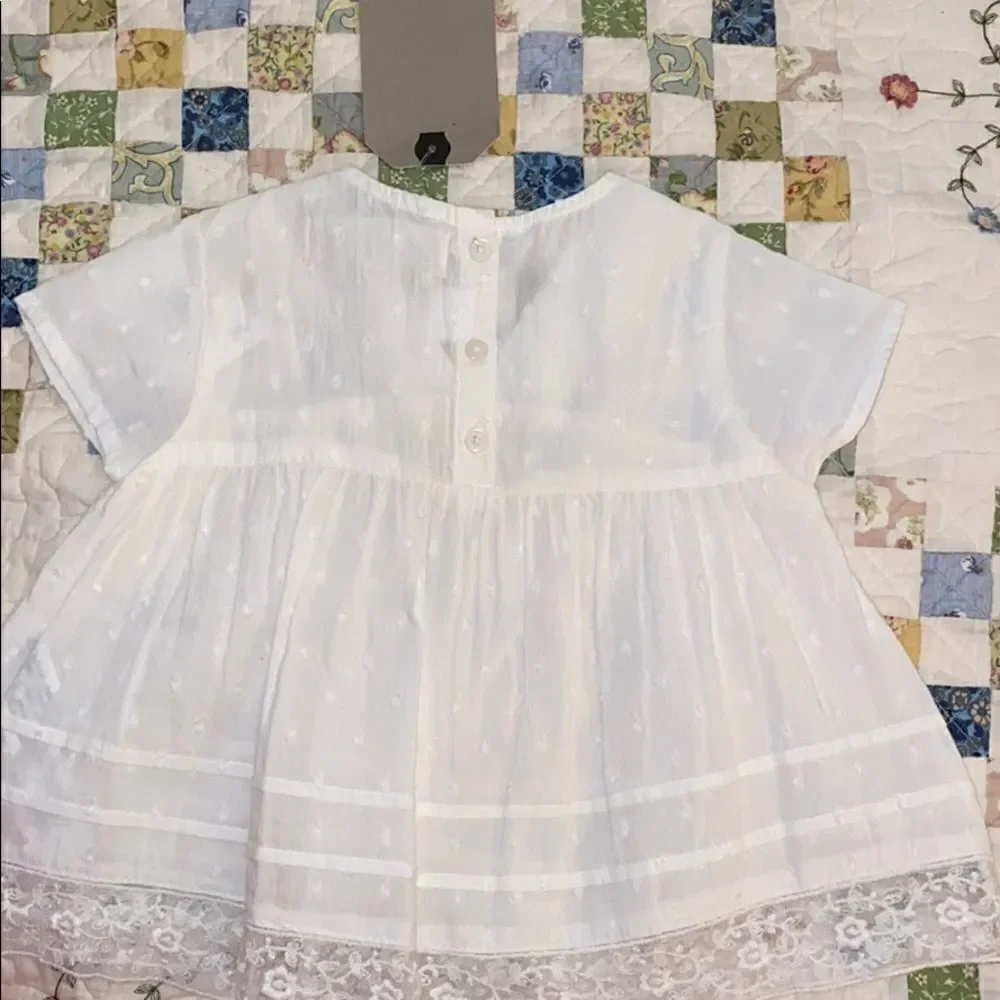 ZARA Baby Girl Cream Lace Blouse 6-9M NWT Ivory Boho Top